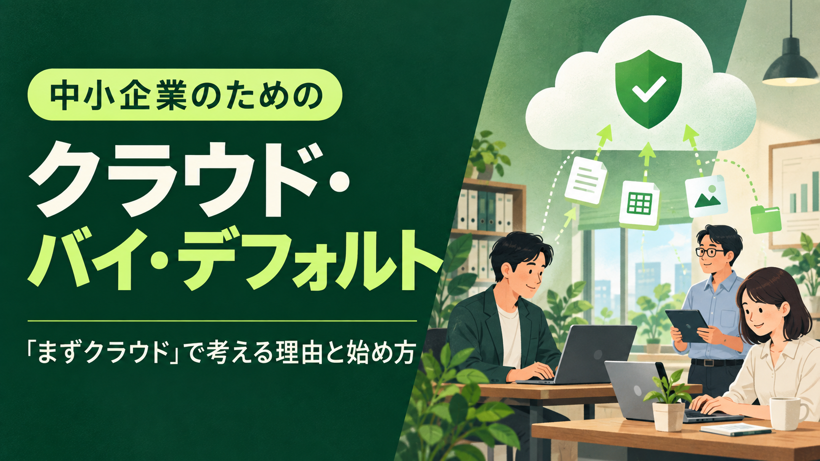 中小企業がクラウド・バイ・デフォルトを実践する理由と始め方を示した記事サムネイル