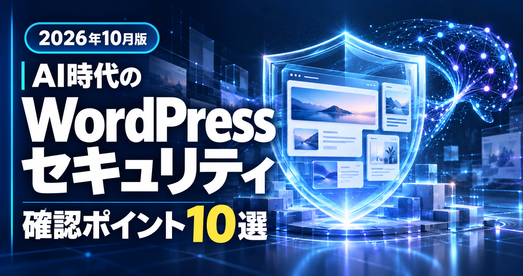 AI時代のWordPressセキュリティ確認ポイント10選を示すサムネイル画像